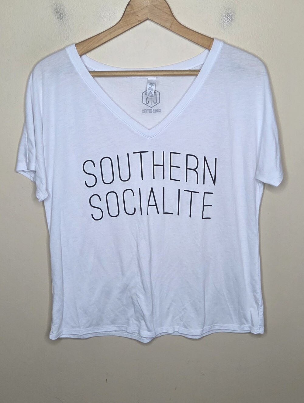 Charlie Southern Bella Canvas Southern Socialite White Short Sleeve Graphic Tee